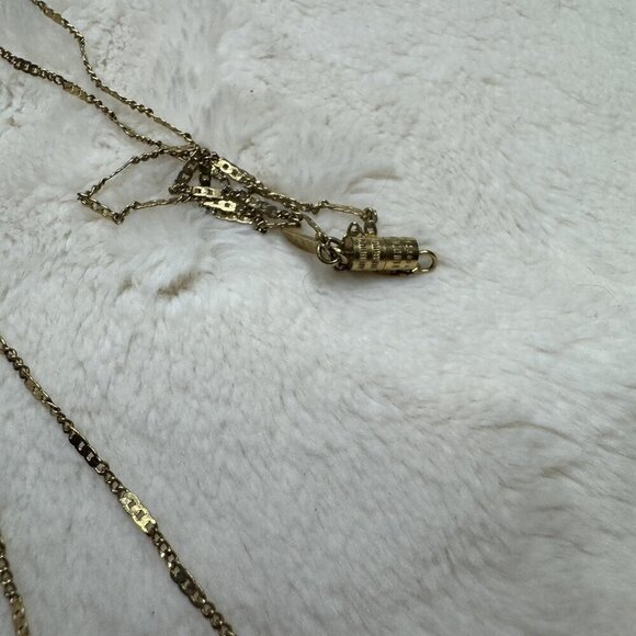 1928 Brand Gold Orange Rectangle pendant Necklace Vintage Inspired 24” - Picture 6 of 6